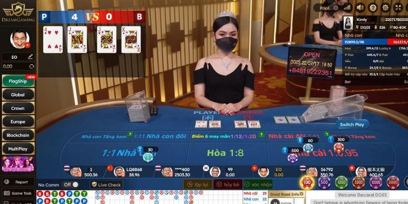 Sảnh live casino Dreamgaming giúp kết nối được nhiều người chơi